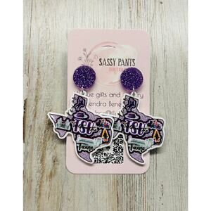 Tarleton State University TSU Texans Texas Earrings NEW